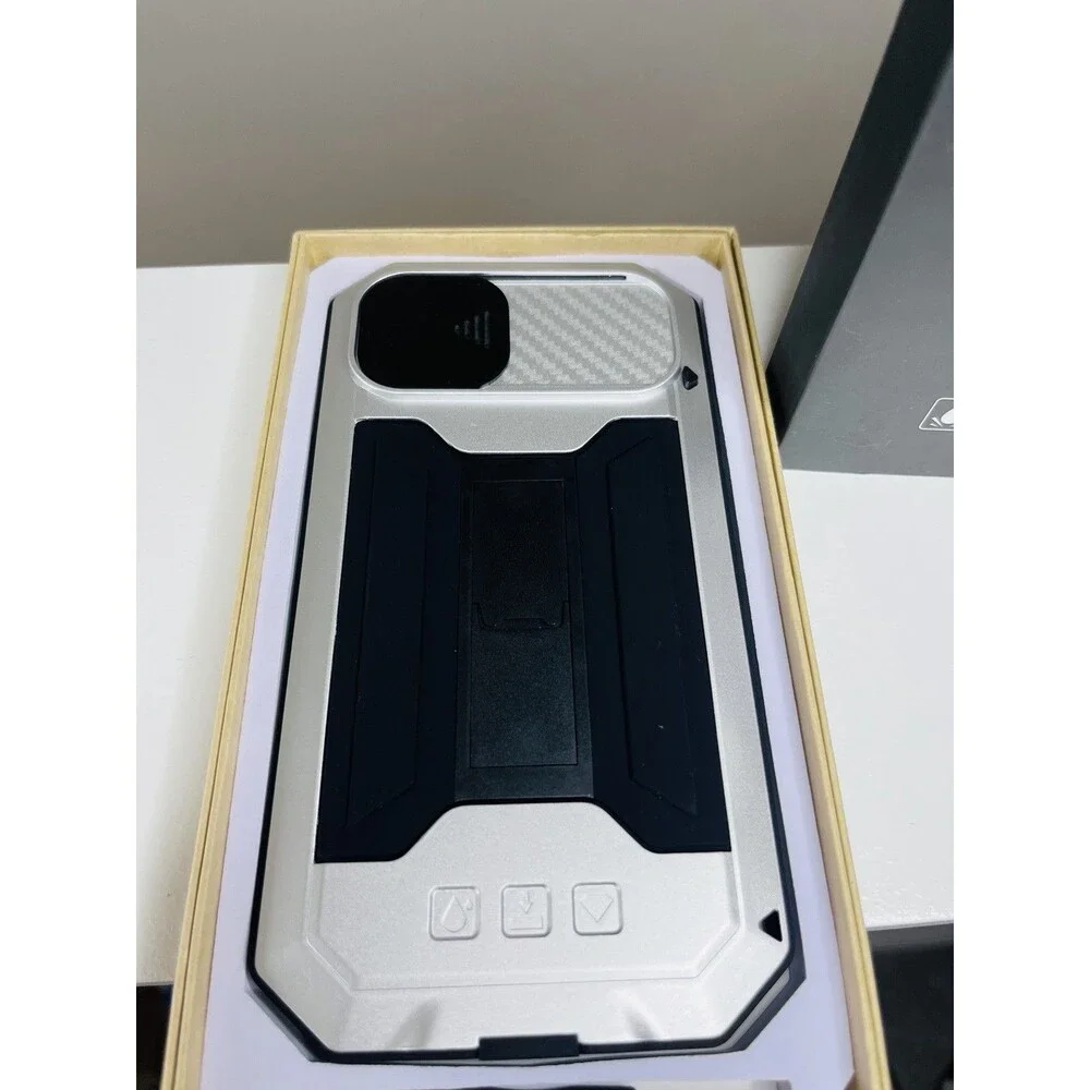 iPhone 15 Pro Rugged Black Waterproof Kickstand Full Body Case